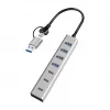 LogiLink USB 3.0 Hub, 7-Port, 4x USB-A 3x USB-C, Aluminiumgehäuse