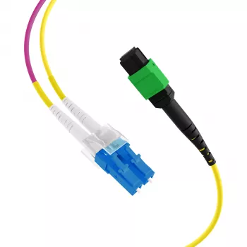 EFB Elektronik MPO-PLUS/APC(F)-LC Trunk-Kabel OS2 12 Fasern Typ B LSZH Gelb 3m MPOF12LCOS2-3