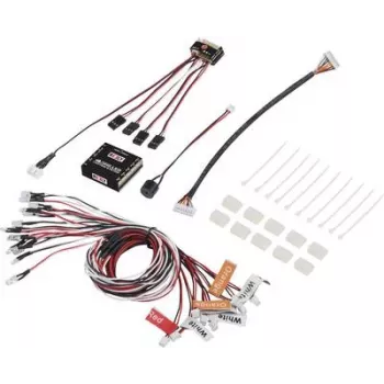 Reely LED-Lichteinheit Weiß, Orange, Rot (RE-5631027) – 10-LED RC-Modell-Beleuchtungssystem, 5mm LEDs, 4,8-6V