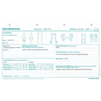 BOI Dokutech Schmerzdokumentationsformulare, A4, 50 Blatt, Loseblatt, Weiß 9206-00239