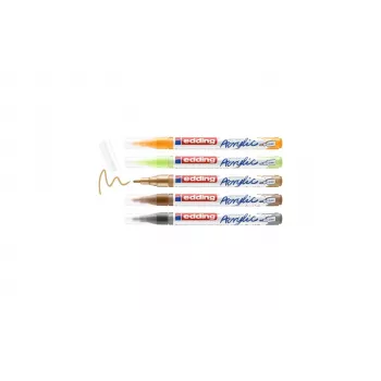 Edding 5300 Acrylmarker-Set Feine Spitze 5 verschiedene Farben 4-5300-5S-1