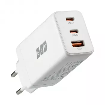 EFB Elektronik 65W GaN Wandladegerät 2x USB-C + USB-A PD3.0 QC3.0 Weiß G651A2CE