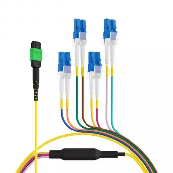 EFB Elektronik MPOF08LCOS2-10 MPO-PLUS/APC(F) auf LC OS2 8-Faser Trunk-Kabel, Typ B, LSZH Gelb, 10m