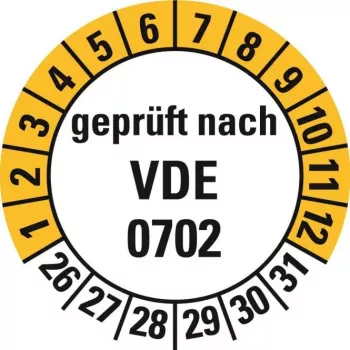 HEIN Industrieschilder 188207 VDE 0702 Prüfplaketten, Wochen 26-31, 20 mm, Permanentkleber, 500 pro Rolle