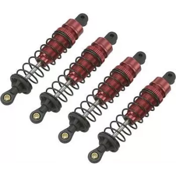 Reely 1:10 Aluminium-Öldruckstoßdämpfer Rot Metallic mit schwarzen Federn 90 mm (1 Stk.) RE-7409439