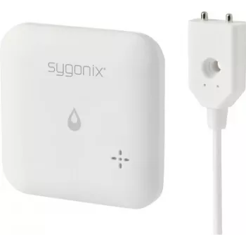 Sygonix SY-6735646 Wi-Fi-Wassermelder mit App-Steuerung, internem und externem Sensor, 85 dB Alarm, batteriebetrieben