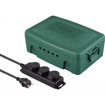 Sygonix SY-6797950 3-fach-Verteilerdose Grün/Schwarz mit erhöhtem Berührungsschutz
