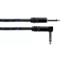 Cordial 14780 Instrumentenkabel 3 m – 6,3 mm TS Klinke auf 6,3 mm TS Klinke, Schwarz/Blau Textilmantel