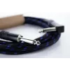 Cordial 14780 Instrumentenkabel 3 m – 6,3 mm TS Klinke auf 6,3 mm TS Klinke, Schwarz/Blau Textilmantel