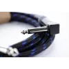 Cordial 14780 Instrumentenkabel 3 m – 6,3 mm TS Klinke auf 6,3 mm TS Klinke, Schwarz/Blau Textilmantel