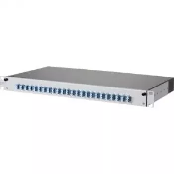 METZ CONNECT 1502697424-E Cat.6A geschirmtes 24-Port 1U Patch Panel, werkzeuglose IDC, Lichtgrau