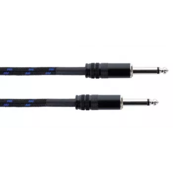 Cordial 14770 Mono-Klinken-Audiokabel 6,3 mm TS auf 6,3 mm TS 5 m Schwarz/Blau Textil