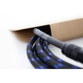 Cordial 14770 Mono-Klinken-Audiokabel 6,3 mm TS auf 6,3 mm TS 5 m Schwarz/Blau Textil