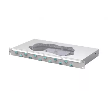 METZ CONNECT OpDAT fix Spleiß-Patchpanel 12xLC-D OM3, 1U, 24 Fasern, Lichtgrau 1504557712-F
