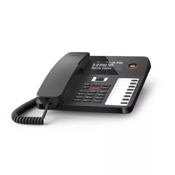 Gigaset DESK 800A Schwarzes schnurgebundenes Tischtelefon mit Anrufbeantworter