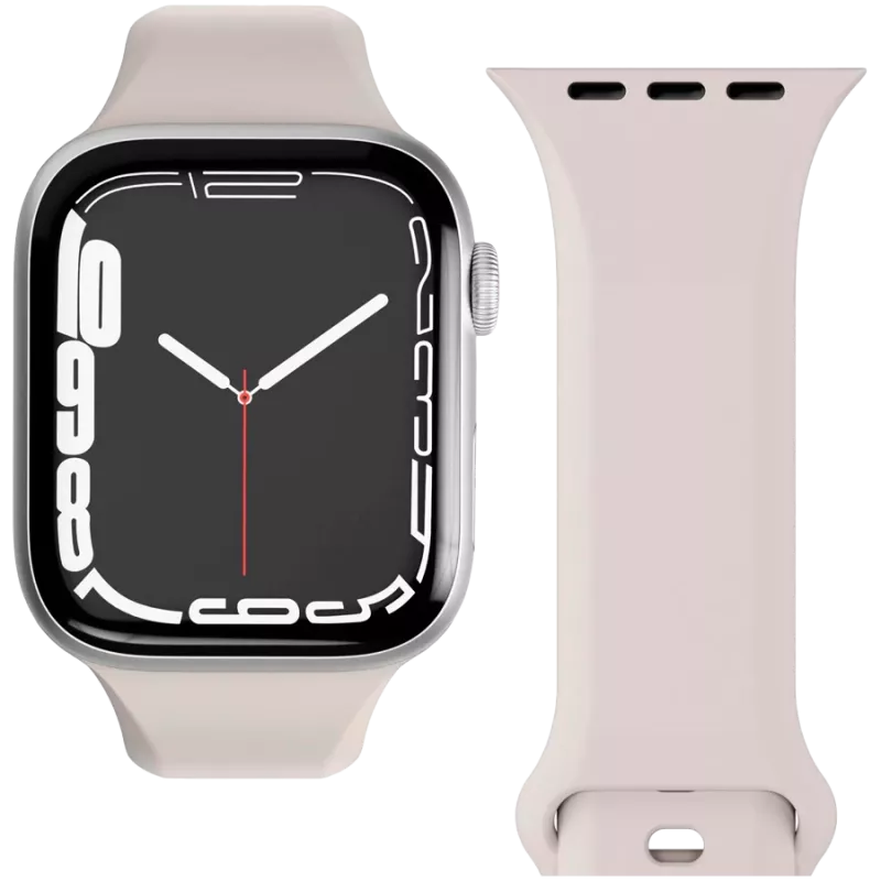 VONMÄHLEN Classic Band 2 für Apple Watch 40/41/42mm, Armband aus Vollnarbenleder in Creme