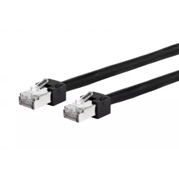 METZ CONNECT 13084U1500-E Cat.6 Ultraflex500 VoIP Patchkabel RJ45 Stecker auf RJ45 Stecker, AWG 26/7, PUR, Schwarz, 1,5 m
