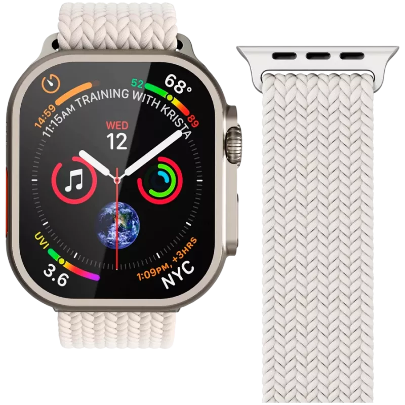 VONMÄHLEN Woven Loop für Apple Watch 44mm, 45mm, 49mm - Creme
