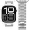 VONMÄHLEN Link Armband 2 für Apple Watch 44/45/46/49mm, Edelstahl, Silber
