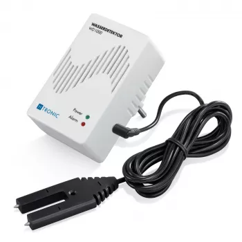 H-Tronic 1114720 Wassermelder mit externem Sensor, Stecker, 230V AC, Akustischer Alarm 85 dB, Relaisausgang, 2m Sensorkabel