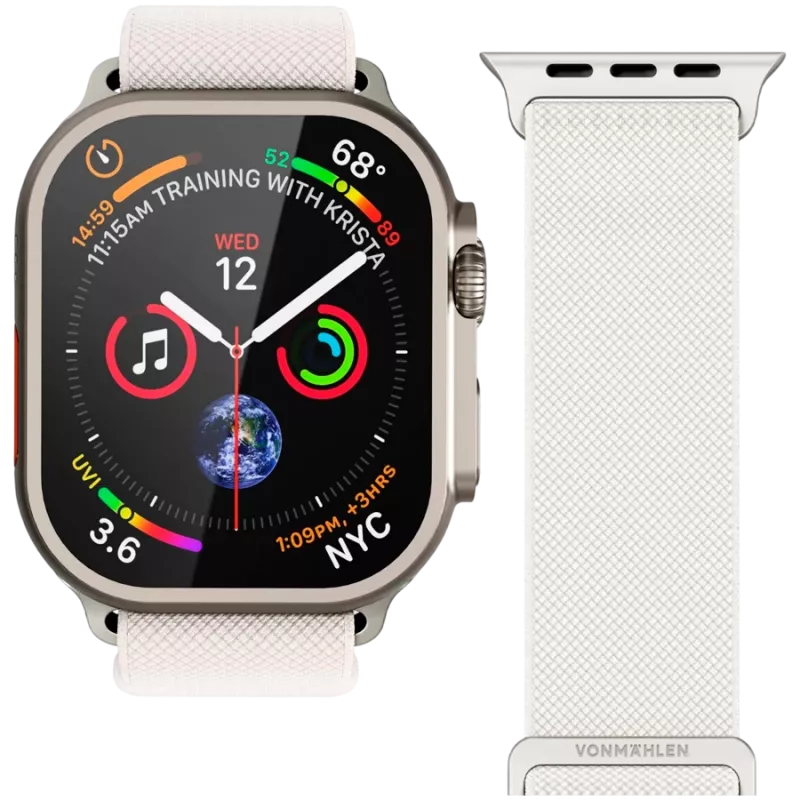 VONMÄHLEN Classic Nylon Loop für Apple Watch 40/41/42mm, Creme