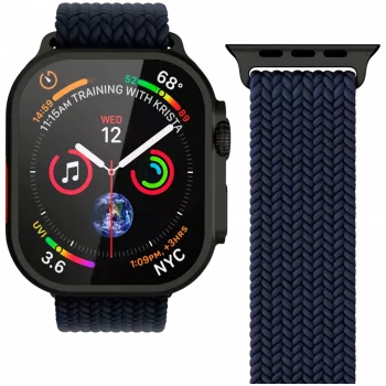 VONMÄHLEN Woven Loop für 44/45/46/49mm Apple Watch, Navy Black