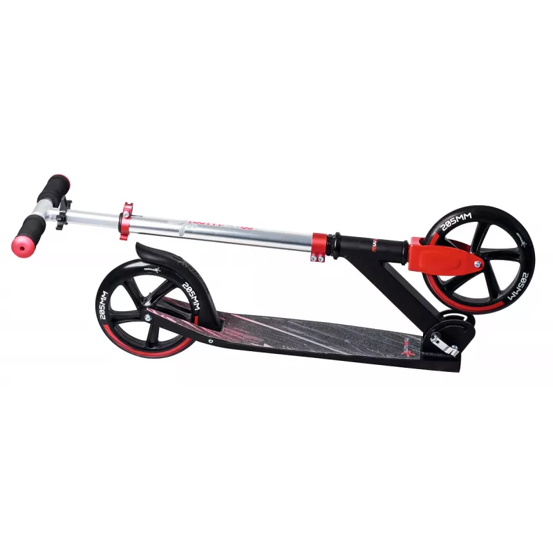 MUUWMI AU 565 Aluminium-Tretroller, Rot, 205 mm Räder
