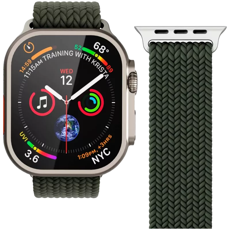 VONMÄHLEN Gewebtes Loop für Apple Watch 40/41/42mm, Olive