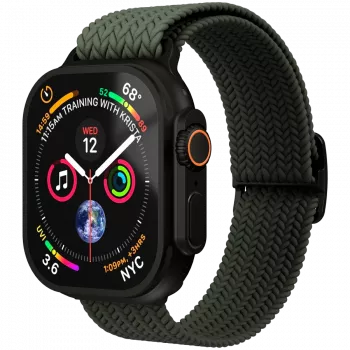 VONMÄHLEN Woven Loop für Apple Watch 40/41/42mm, Olive Black