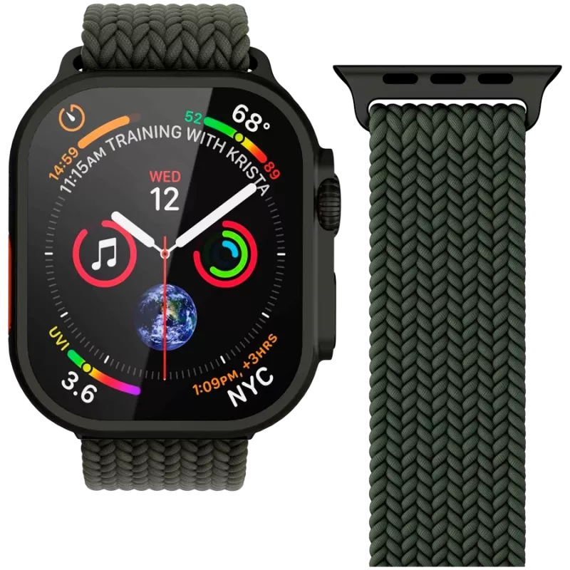 VONMÄHLEN Woven Loop für Apple Watch 40/41/42mm, Olive Black