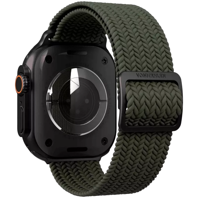 VONMÄHLEN Woven Loop für Apple Watch 40/41/42mm, Olive Black