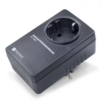 H-Tronic 1114730 Einschaltstrombegrenzer SCL 3680 IP20, 16 A, 3680 W, Schuko Steckeradapter, Schwarz