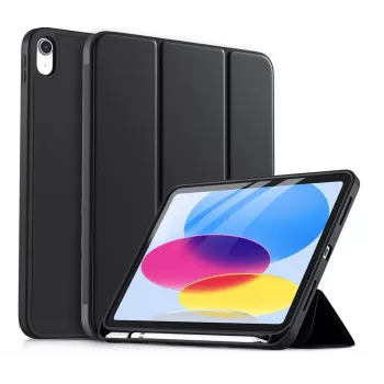 DIGISTOR HK drivego Hülle für iPad 11. Generation A16 2025 / 10. Generation 2022 (11/10,9 Zoll) mit Stifthalter, dreifach faltbarem Standfuß, Auto Sleep/Wake, flexiblem TPU-Cover für iPad 10. Gen/11. Gen, Schwarz
