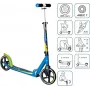 MUUWMI AU 522 Aluminium-Tretroller 205 mm Grün-Blau-Schwarz