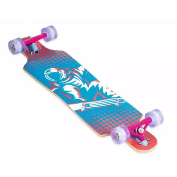 MUUWMI AU 560 Longboard Compact Cruiser Skateboard, ABEC 7 Kugellager, LED-Leuchträder, 7-lagiges kanadisches Ahornholz