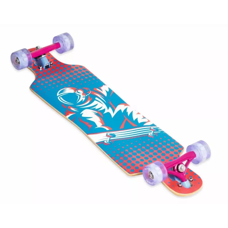 MUUWMI AU 560 Longboard Compact Cruiser Skateboard, ABEC 7 Kugellager, LED-Leuchträder, 7-lagiges kanadisches Ahornholz