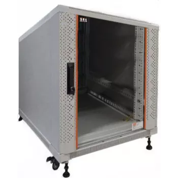 IT-BUDGET 19-Zoll Server-Rack SRK 12U 600x1000 mm Glas-Fronttür Hellgrau 90ITB19SRK12610GGN