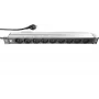 LIEBERNETZ Silence Rack 19 inch 9-fach Steckdosenleiste, 2m Kabel, Schwarz/Silber 90LNSDL199S