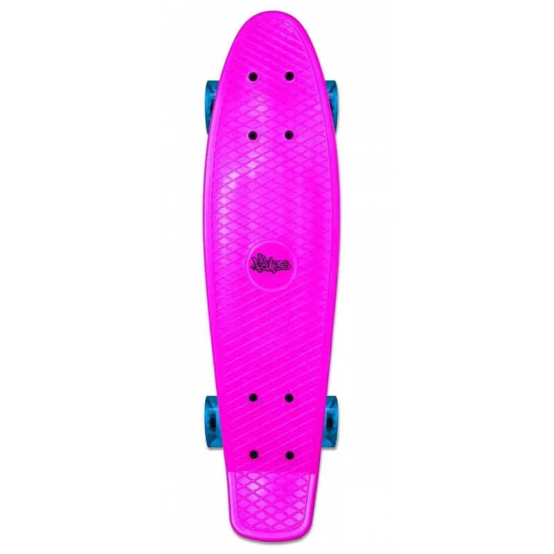 NORULES No Rules AU 349 Mini-Cruiser-Skateboard mit leuchtenden Rollen, Pink