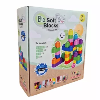 Gerardo's Toys Weiche Bausteine Set, 71 Teile, EVA-Schaum, Mehrfarbig