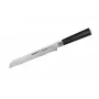 SAMURA Harakiri Brotmesser 230 mm Wellenschliff, AUS-8 Edelstahl, schwarzer ABS-Griff