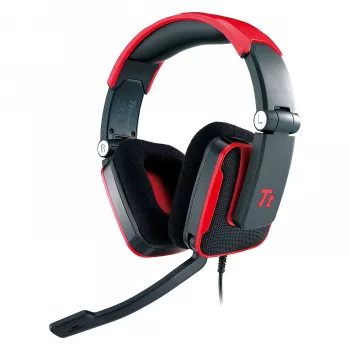 Thermaltake Tt eSPORTS SHOCK Gaming-Headset - Royal Red, kabelgebunden 3,5 mm, Over-Ear, einziehbares Mikrofon, faltbar