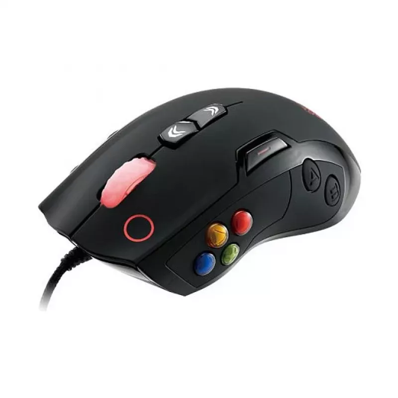 Thermaltake VOLOS Black Laser-Gaming-Maus, 6500 DPI, 14 Tasten, kabelgebunden