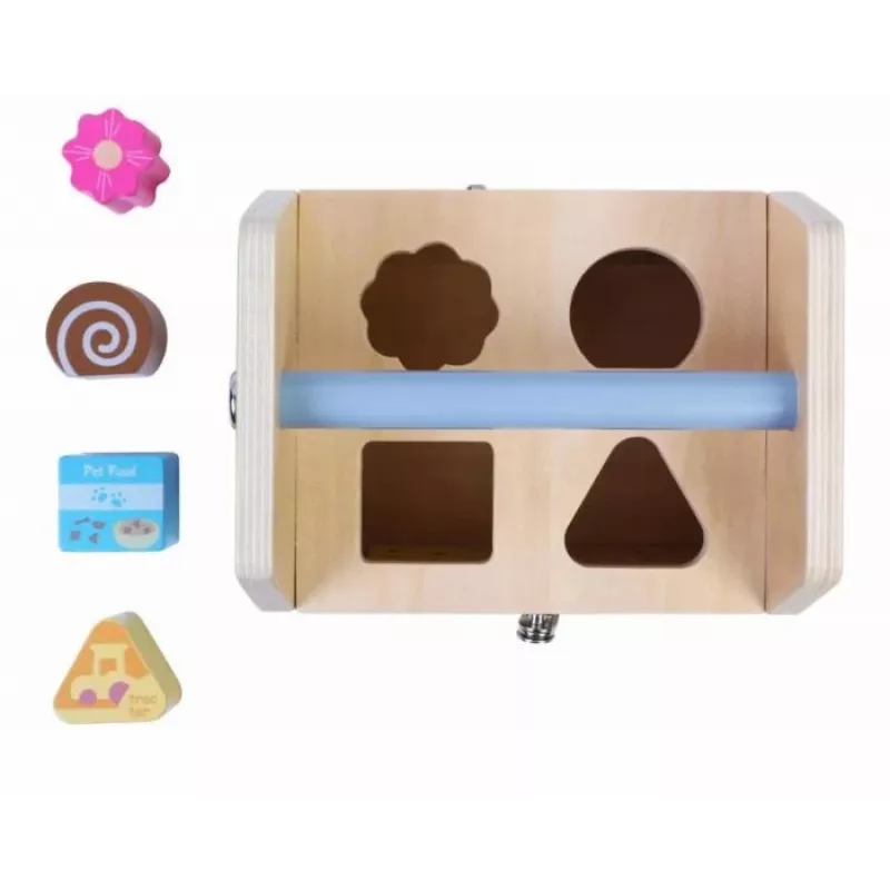 Gerardo's Toys Holz-Aktivitätshaus mit Schlössern für Kleinkinder ab 18 Monaten