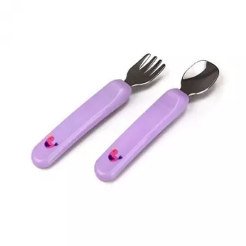 Kidsme Baby-Besteck-Set – Löffel und Gabel, Lavendel, 6m+