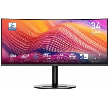 MSI Modern MD342CQPDE 34 inch UWQHD 120Hz Curved Business-Monitor mit USB-C 98W PD, KVM-Switch und integrierten Lautsprechern