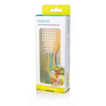 Kidsme Baby-Haarbürste & Kamm Set – Weiche Borsten, BPA-frei, Ergonomisch, Weiß/Grau