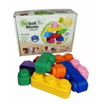 Gerardo's Toys GT3108 Weiches Bausteine-Set, 10 Teile, EVA-Schaum, Mehrfarbig