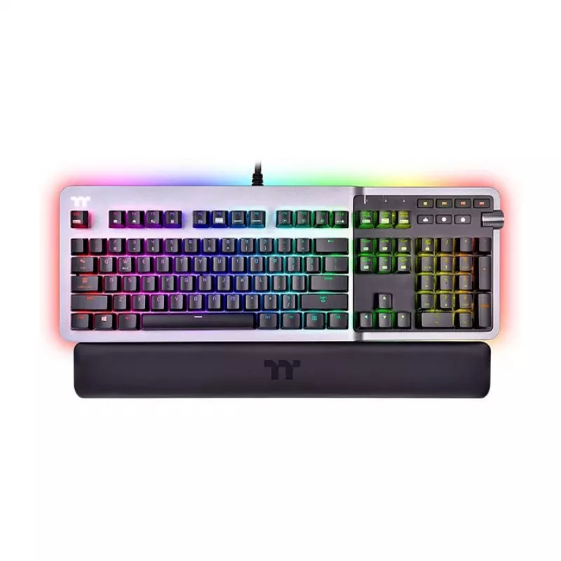 Thermaltake Argent K5 Mechanische Gaming-Tastatur - Cherry MX Speed Silver, RGB, Deutsches Layout
