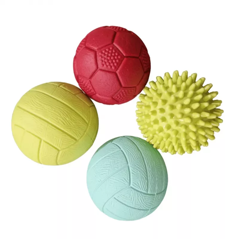 Gerardo's Toys GT7710 Baby-Massage- und Sensorikball-Set, 4 Stück, verschiedene Texturen und Farben, ab 6 Monaten